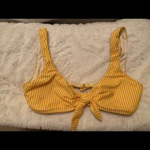 medium hollister yellow tie bikini top